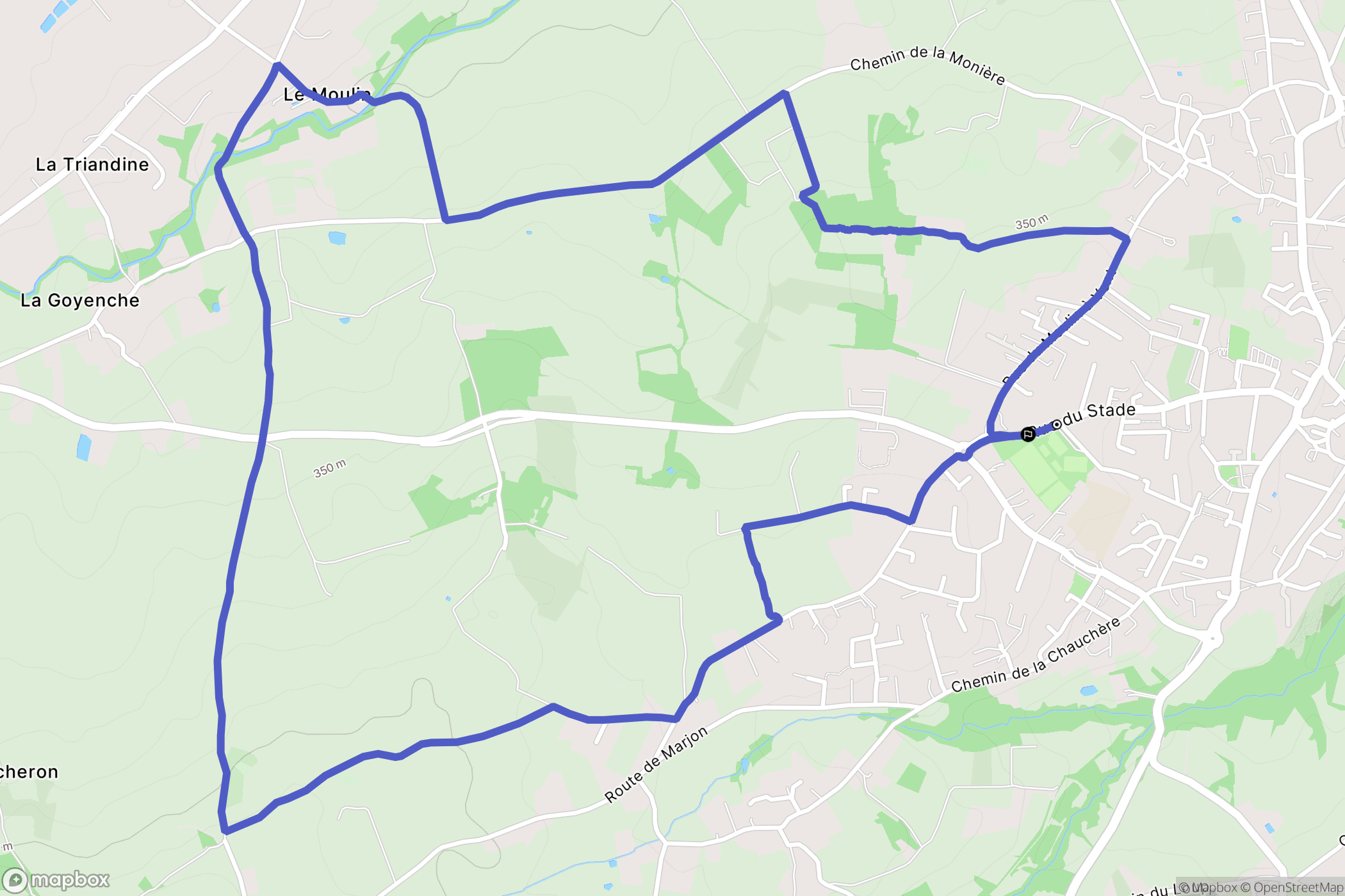 Soucieu-en-Jarrest : carte du parcours de randonnée - France