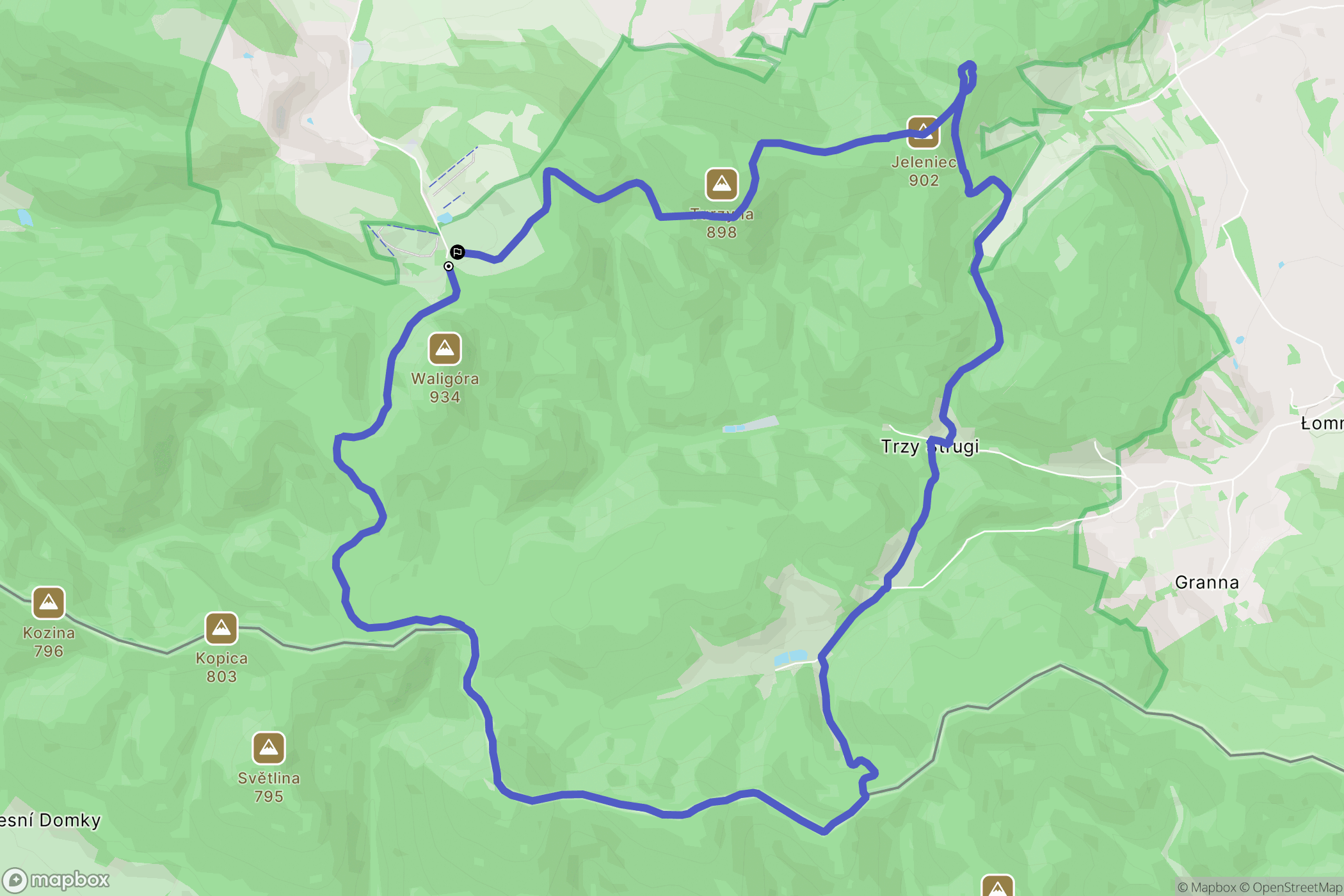 Rybnica Leśna: mapa trasy - Poland