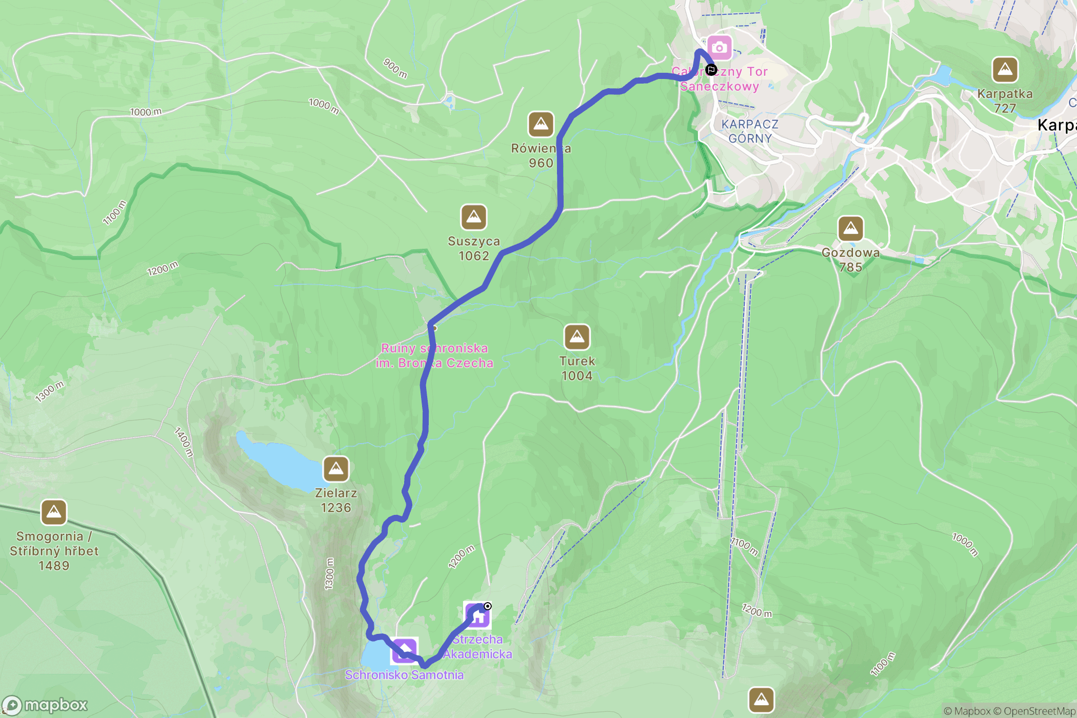 Karpacz: mapa trasy - Poland
