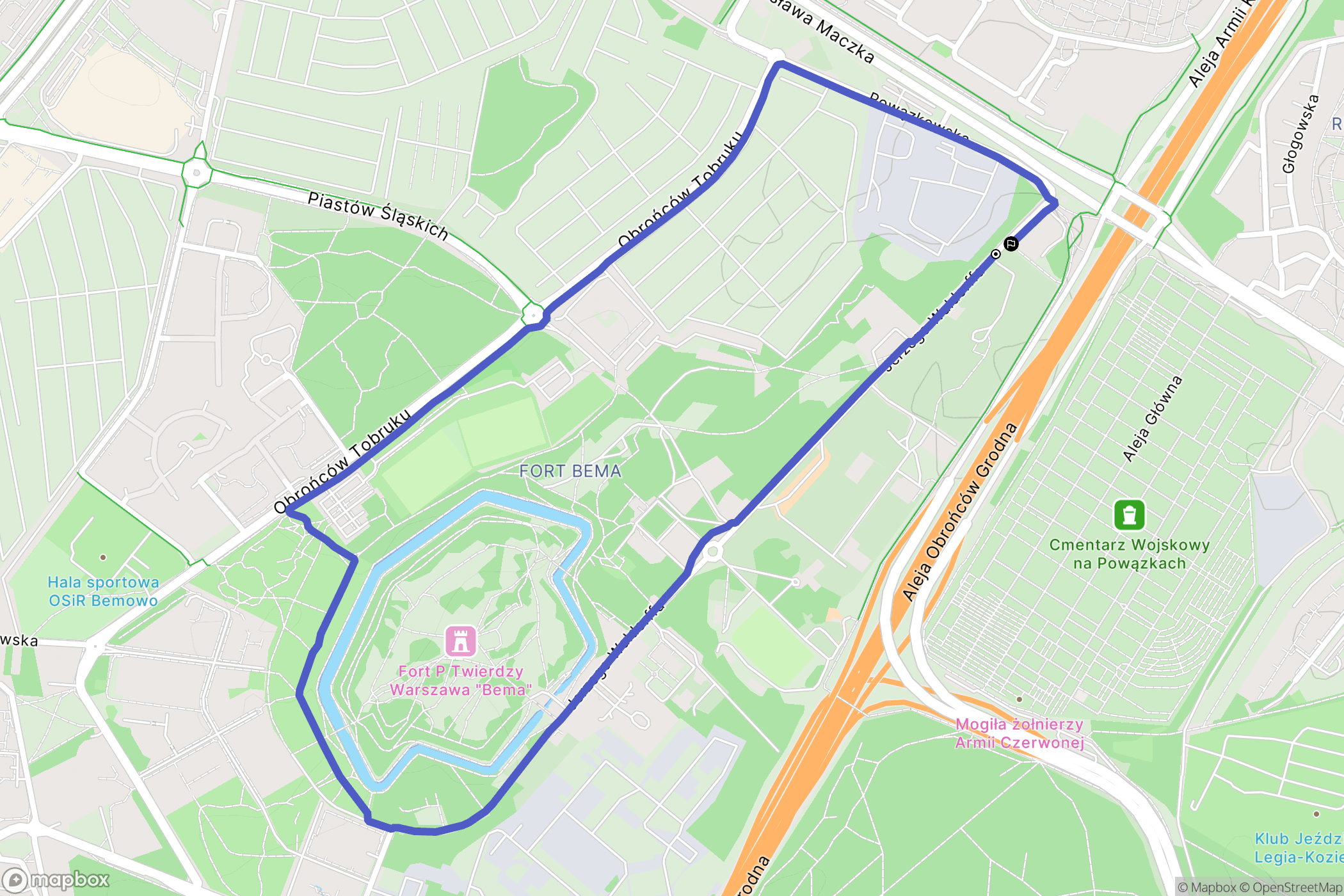 Warszawa: mapa trasy - Poland