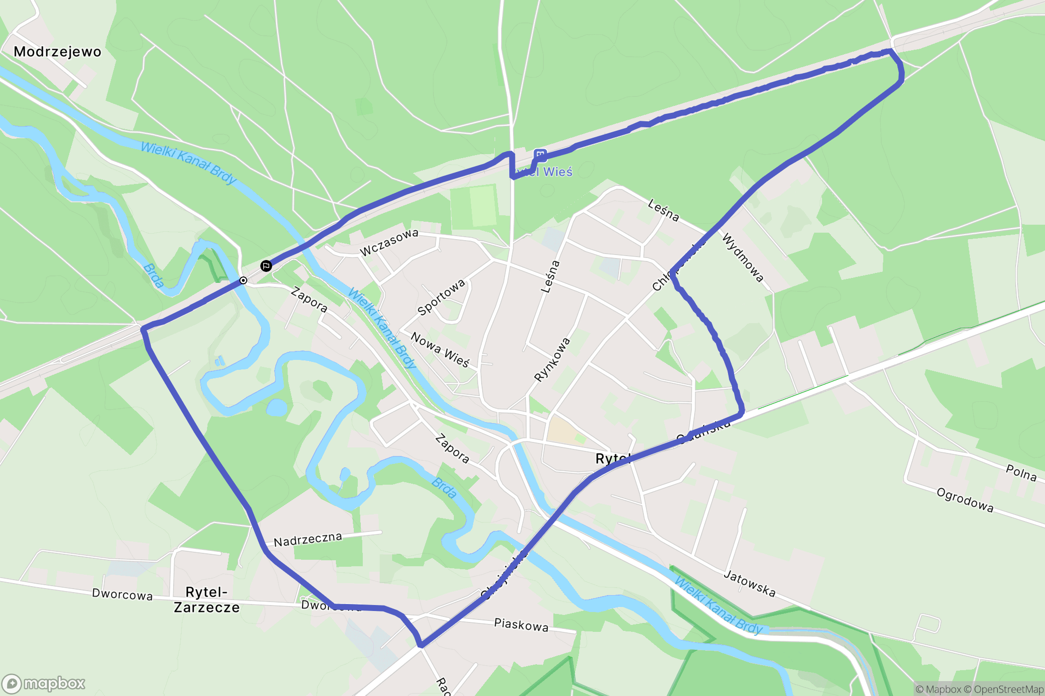 Rytel: mapa trasy - Poland