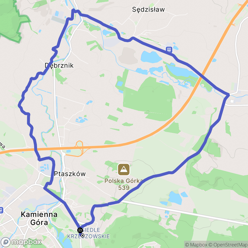 Kamienna Góra: mapa trasy - Poland