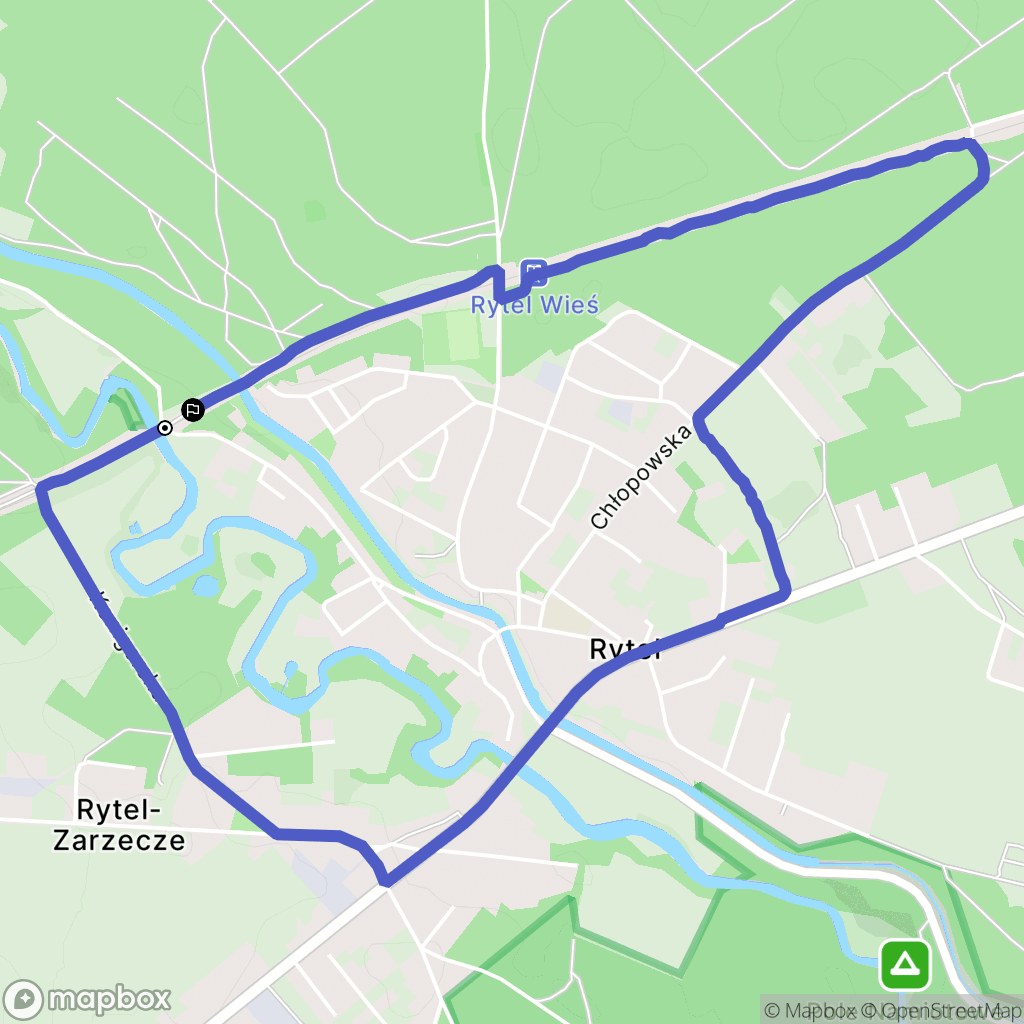Rytel: mapa trasy - Poland