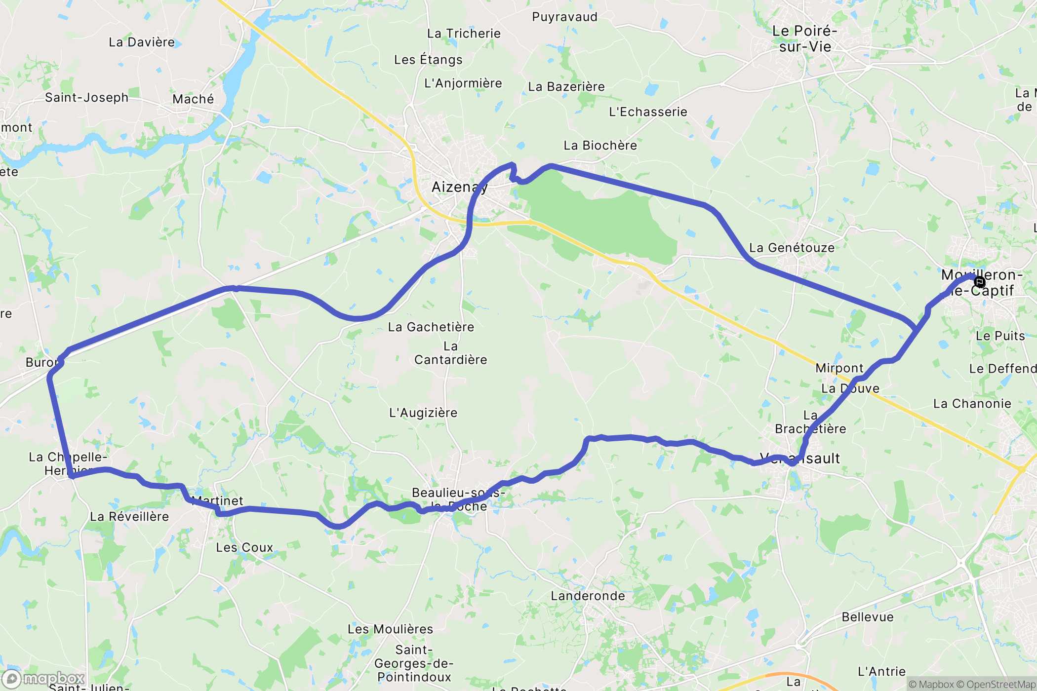 Mouilleron-le-Captif : carte du parcours de randonnée - France