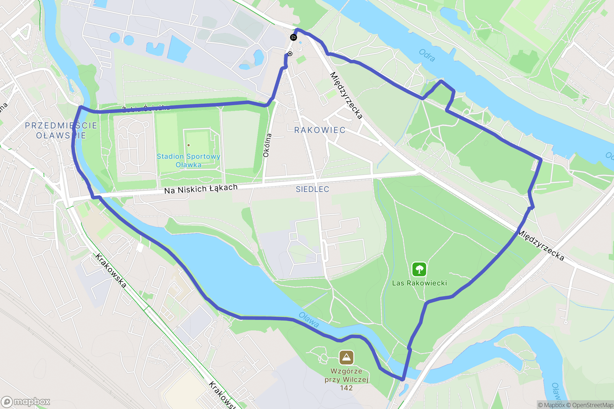 Wrocław: mapa trasy - Poland