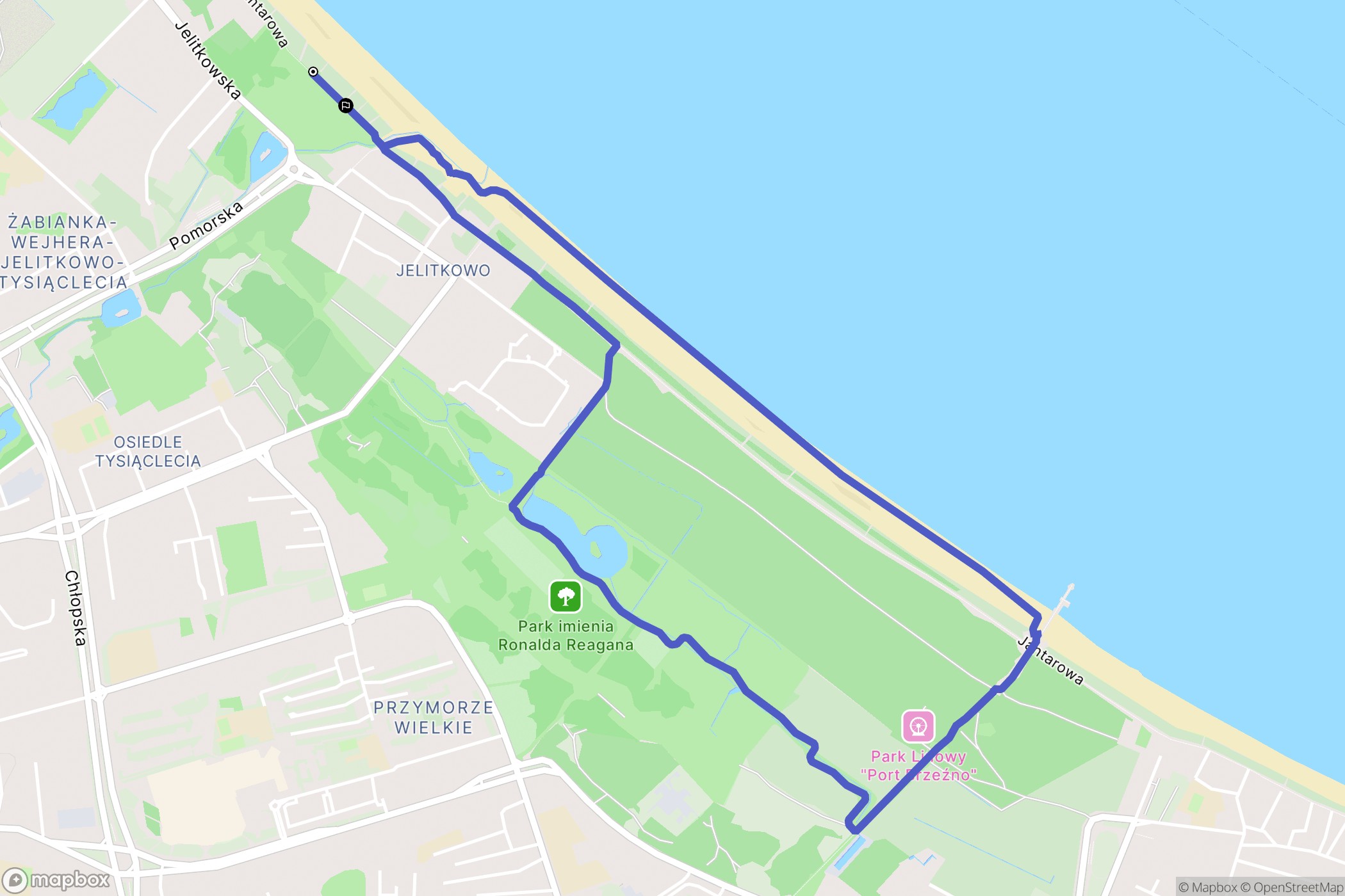 Gdańsk: mapa trasy - Poland