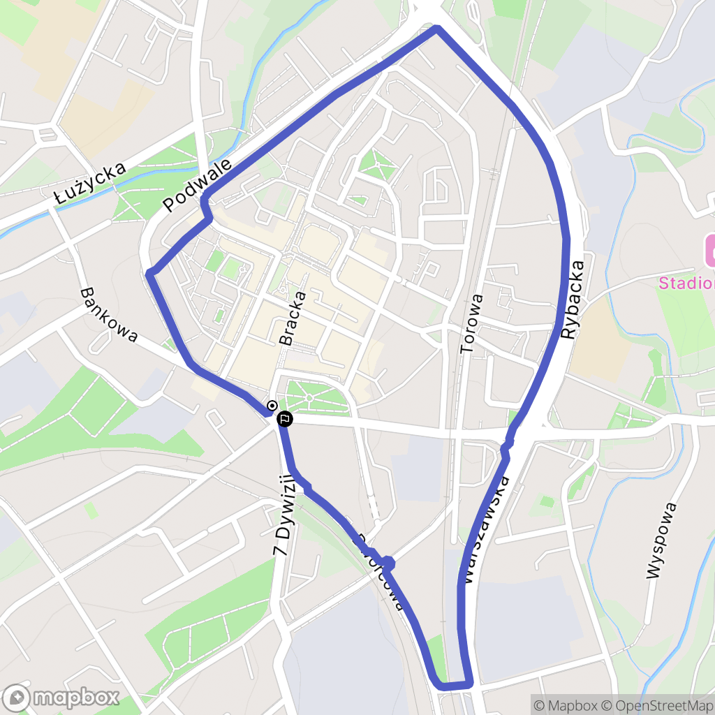 Lubań: mapa trasy - Poland