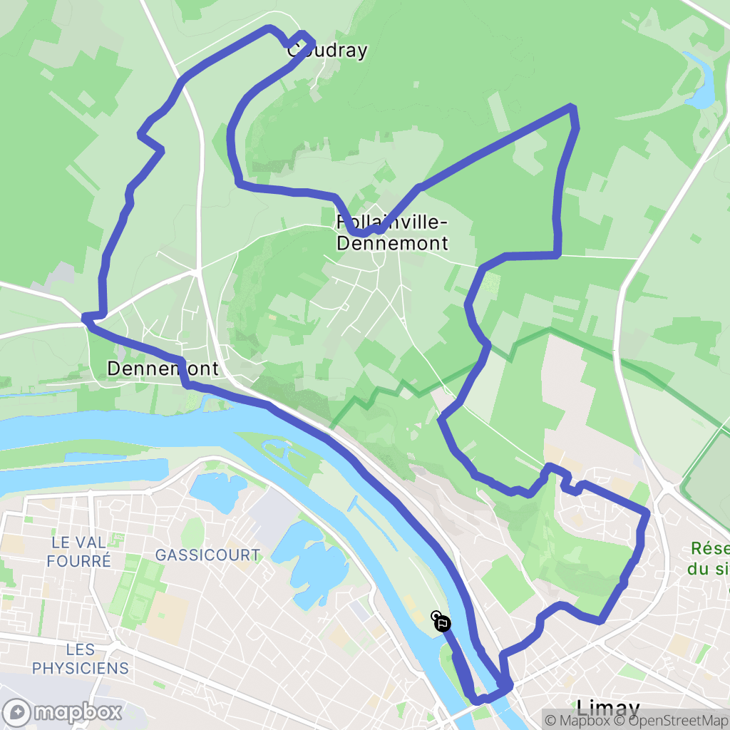 Mantes-la-Jolie : carte du parcours de randonnée - France