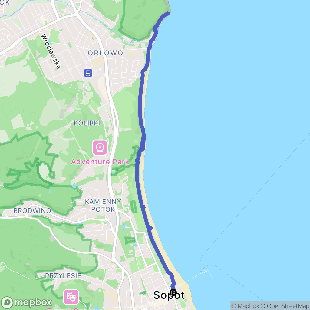 Sopot: mapa trasy - Poland