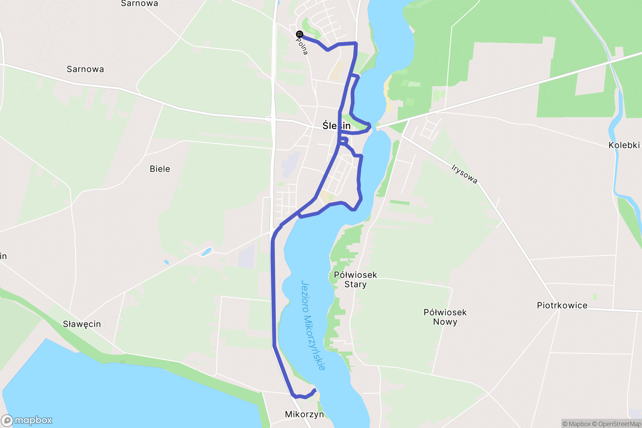 Ślesin: mapa trasy - Poland