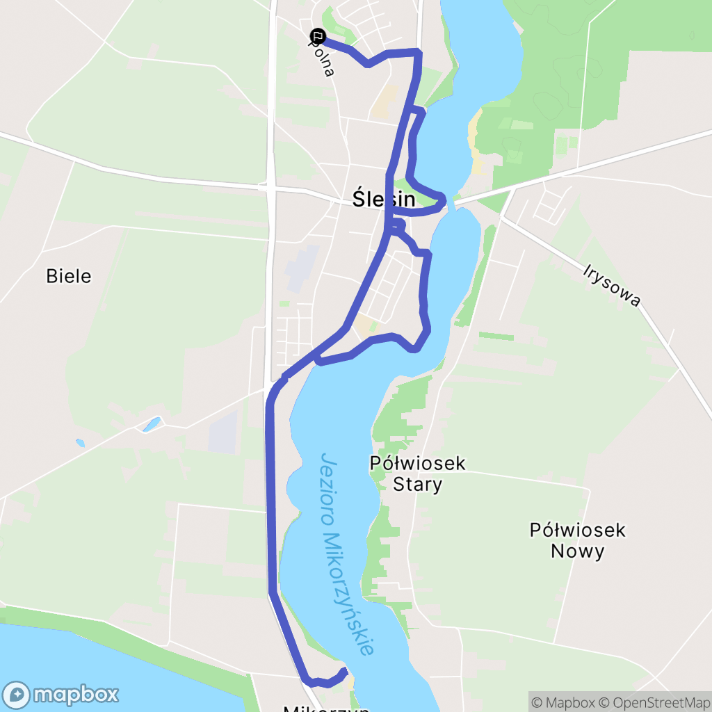 Ślesin: mapa trasy - Poland