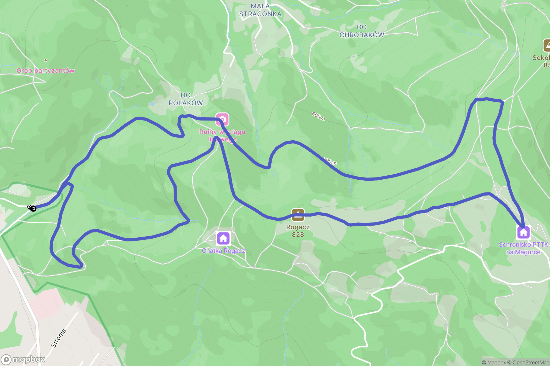 Bielsko-Biała: mapa trasy - Poland