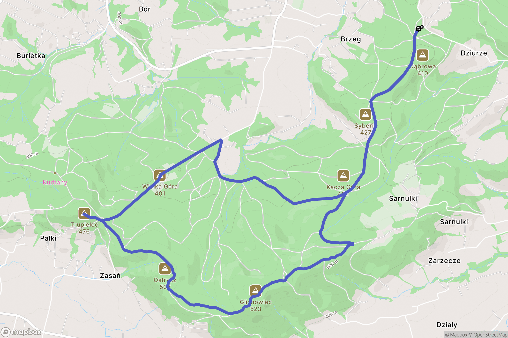 Kornatka: mapa trasy - Poland