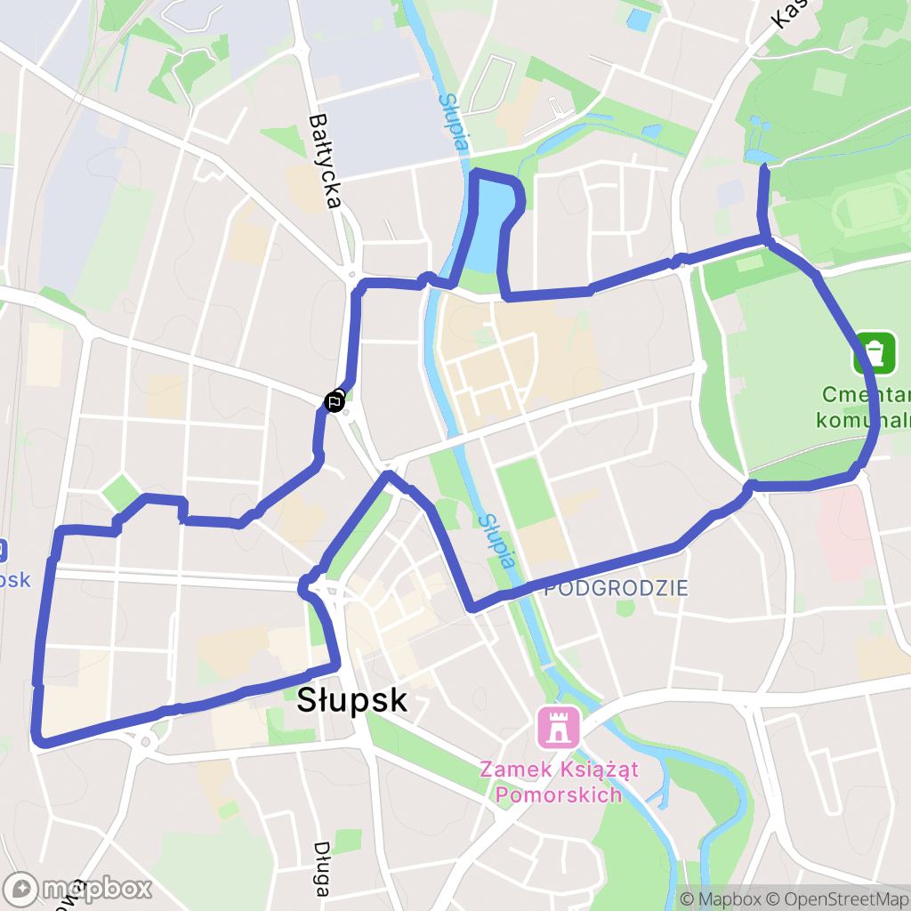 Słupsk: mapa trasy - Poland