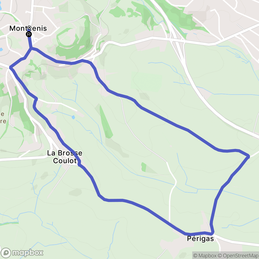 Montcenis : carte du parcours de randonnée - France