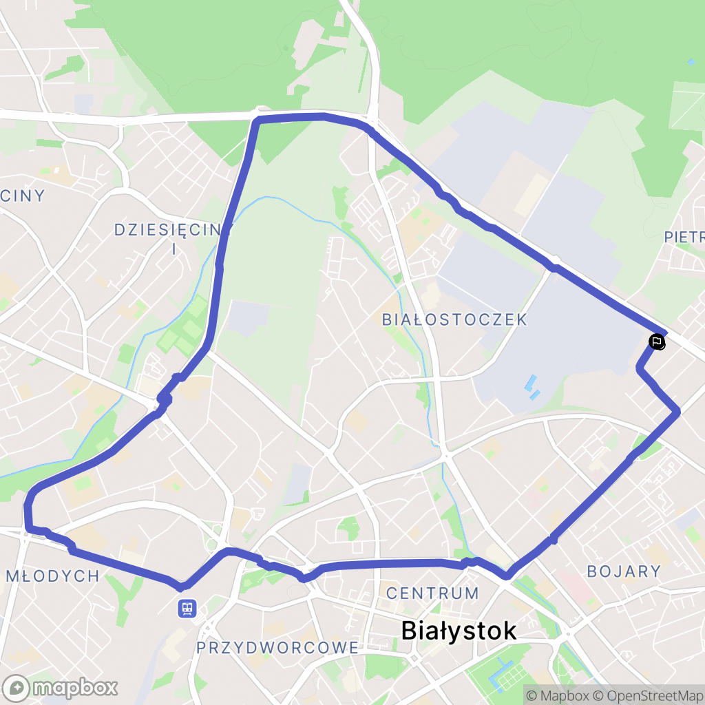 Białystok: mapa trasy - Poland