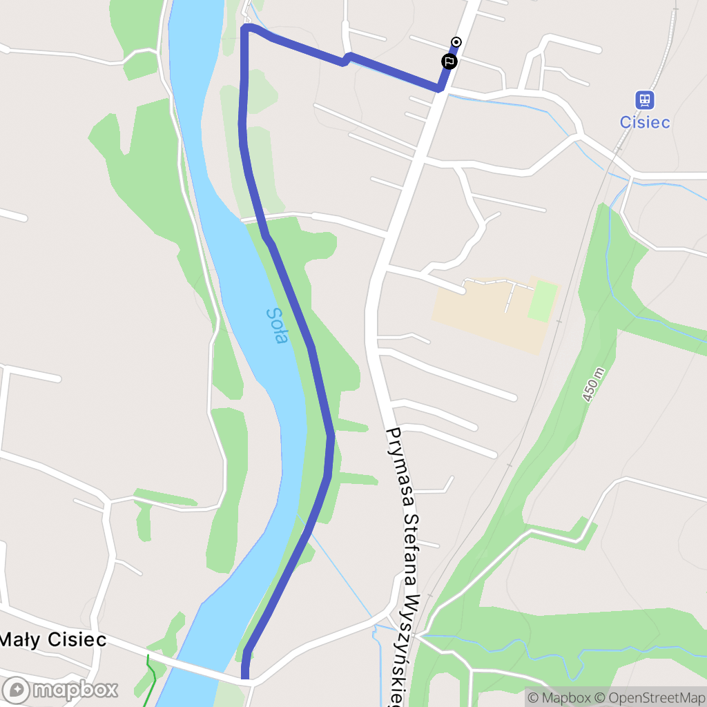 Cisiec: mapa trasy - Poland