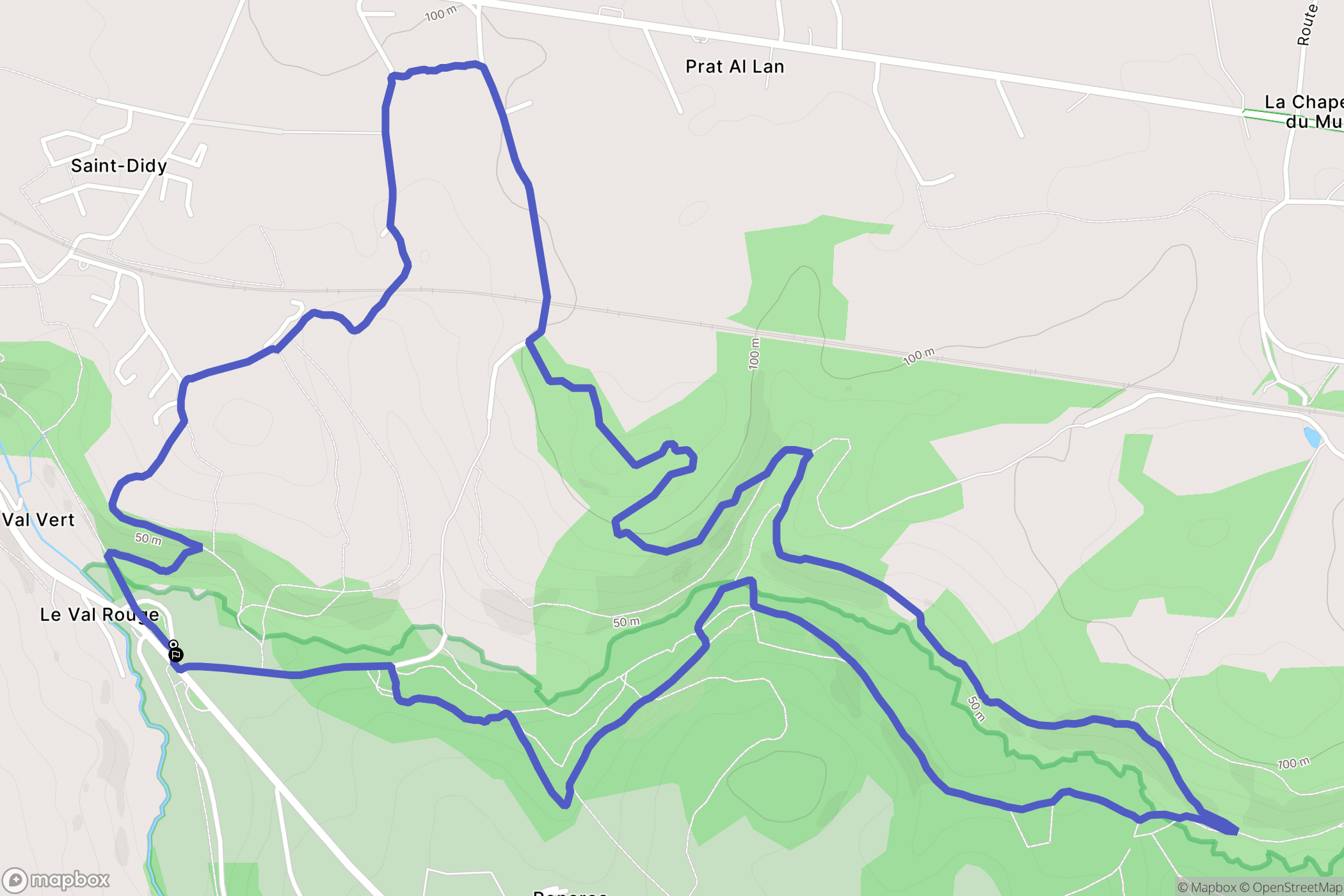 Plougonven : carte du parcours de randonnée - France