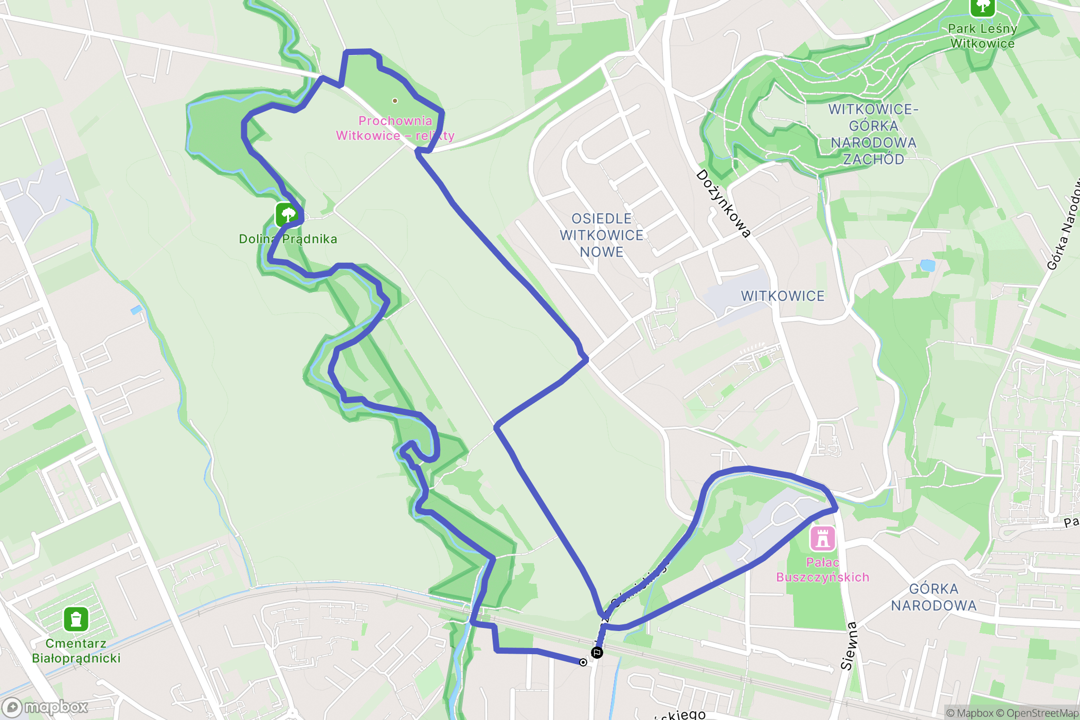 Kraków: mapa trasy - Poland