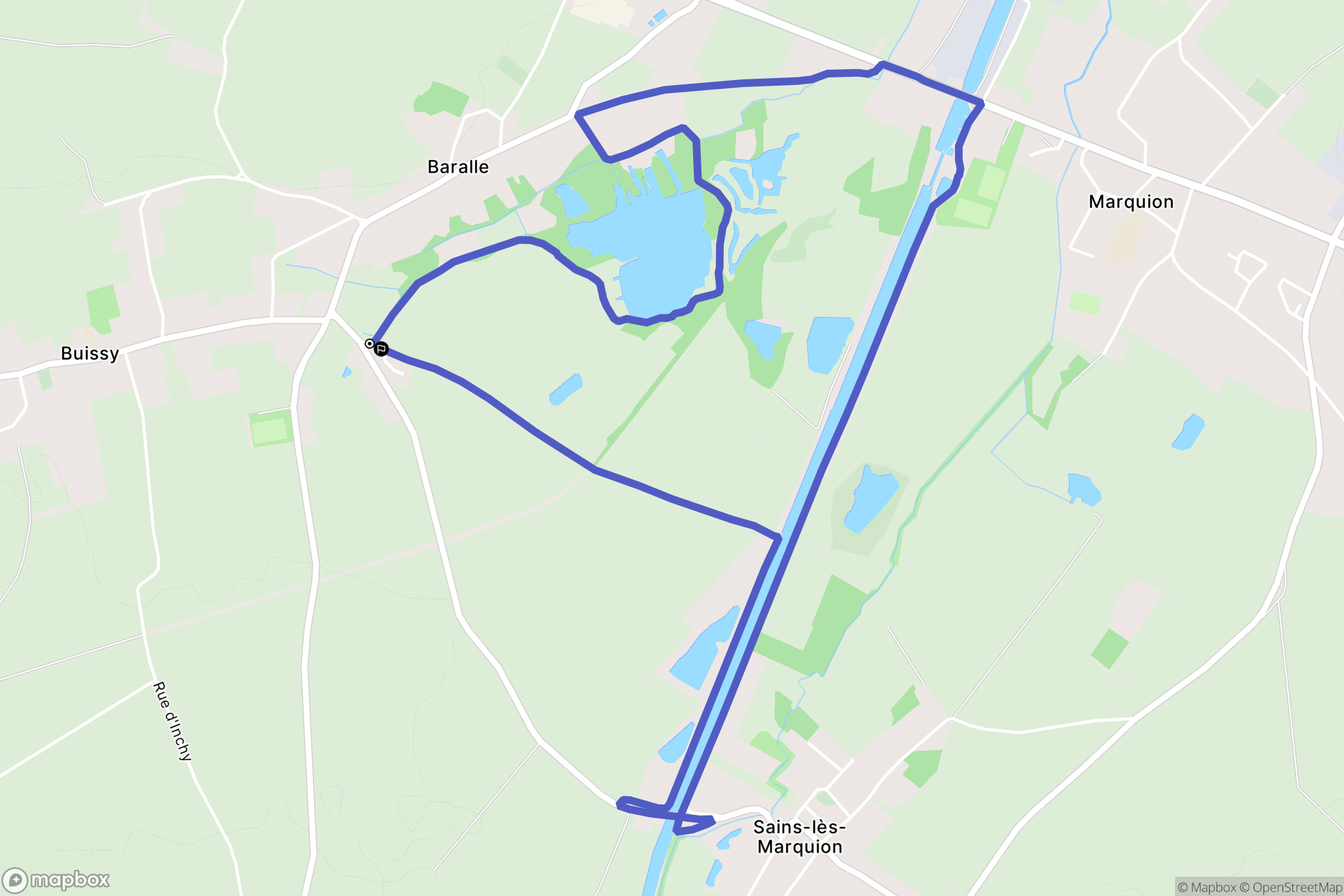 Baralle : carte du parcours de randonnée - France