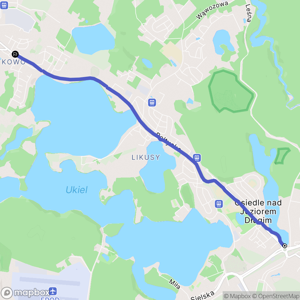 Olsztyn: mapa trasy - Poland