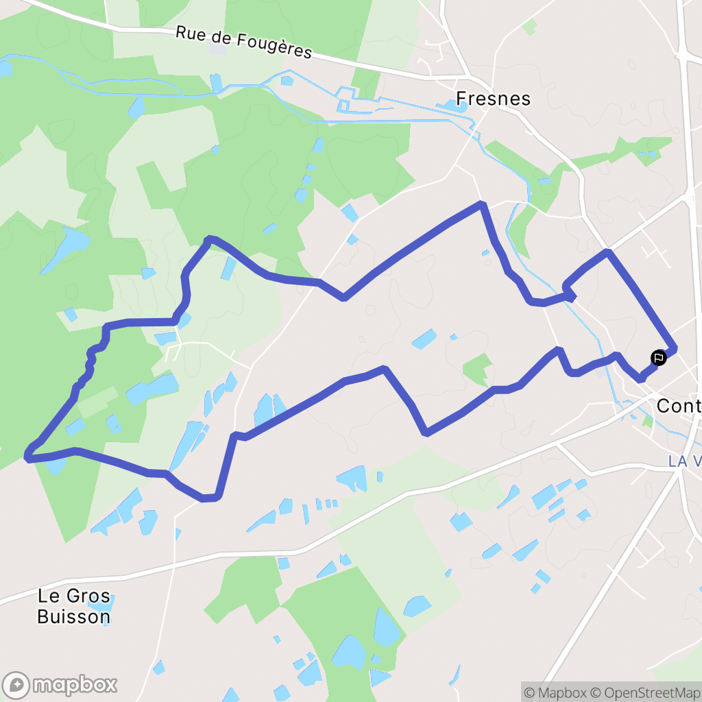 Le Controis-en-Sologne : carte du parcours de randonnée - France