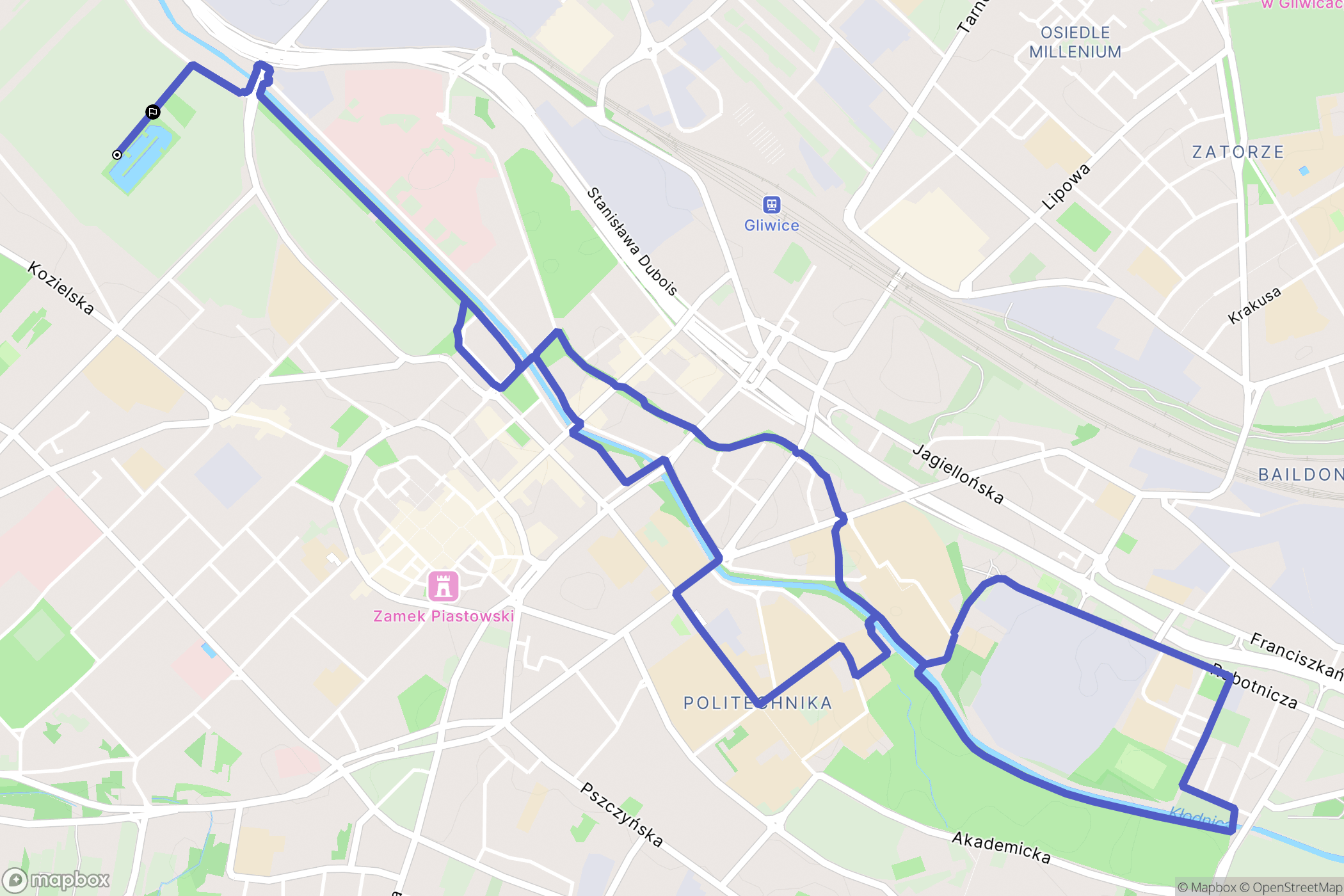 Gliwice: mapa trasy - Poland