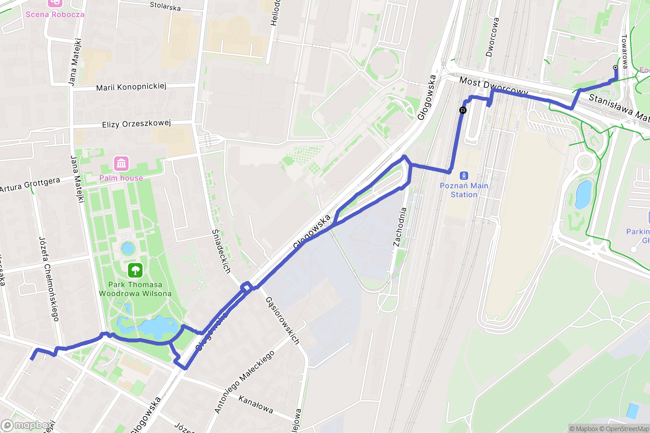 Poznań: mapa trasy - Poland