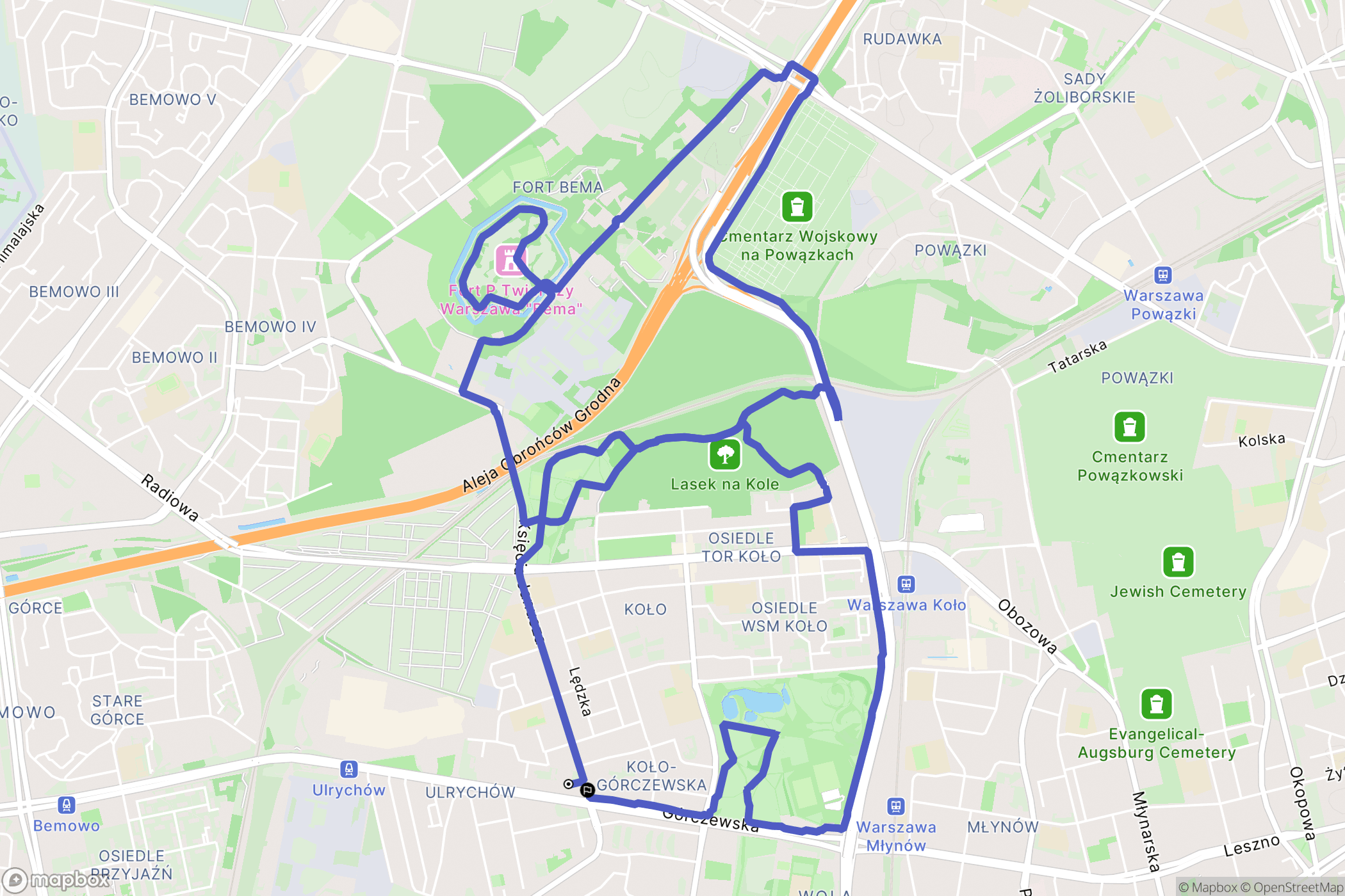 Warszawa: mapa trasy - Poland