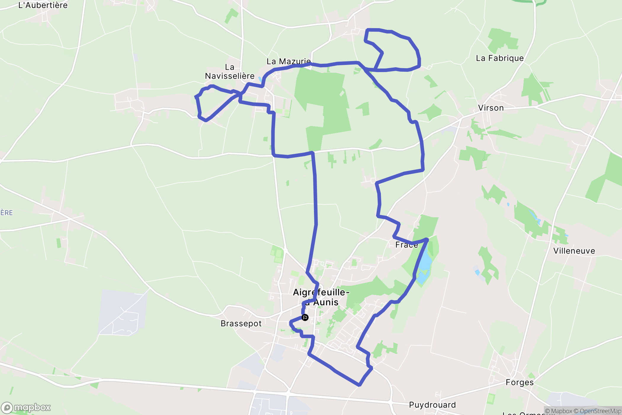 Aigrefeuille-d'Aunis : carte du parcours de randonnée - France