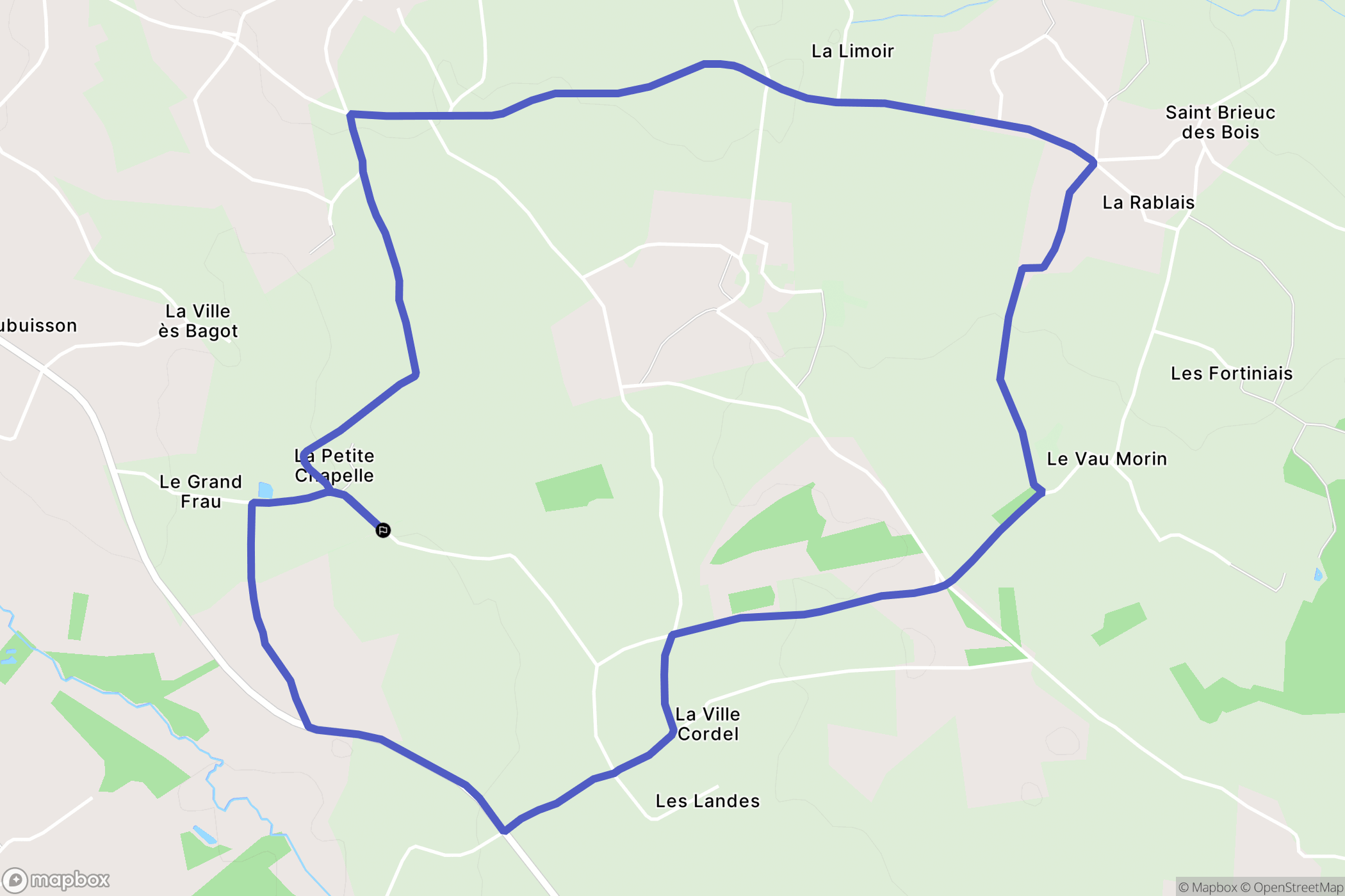 Merdrignac : carte du parcours de randonnée - France