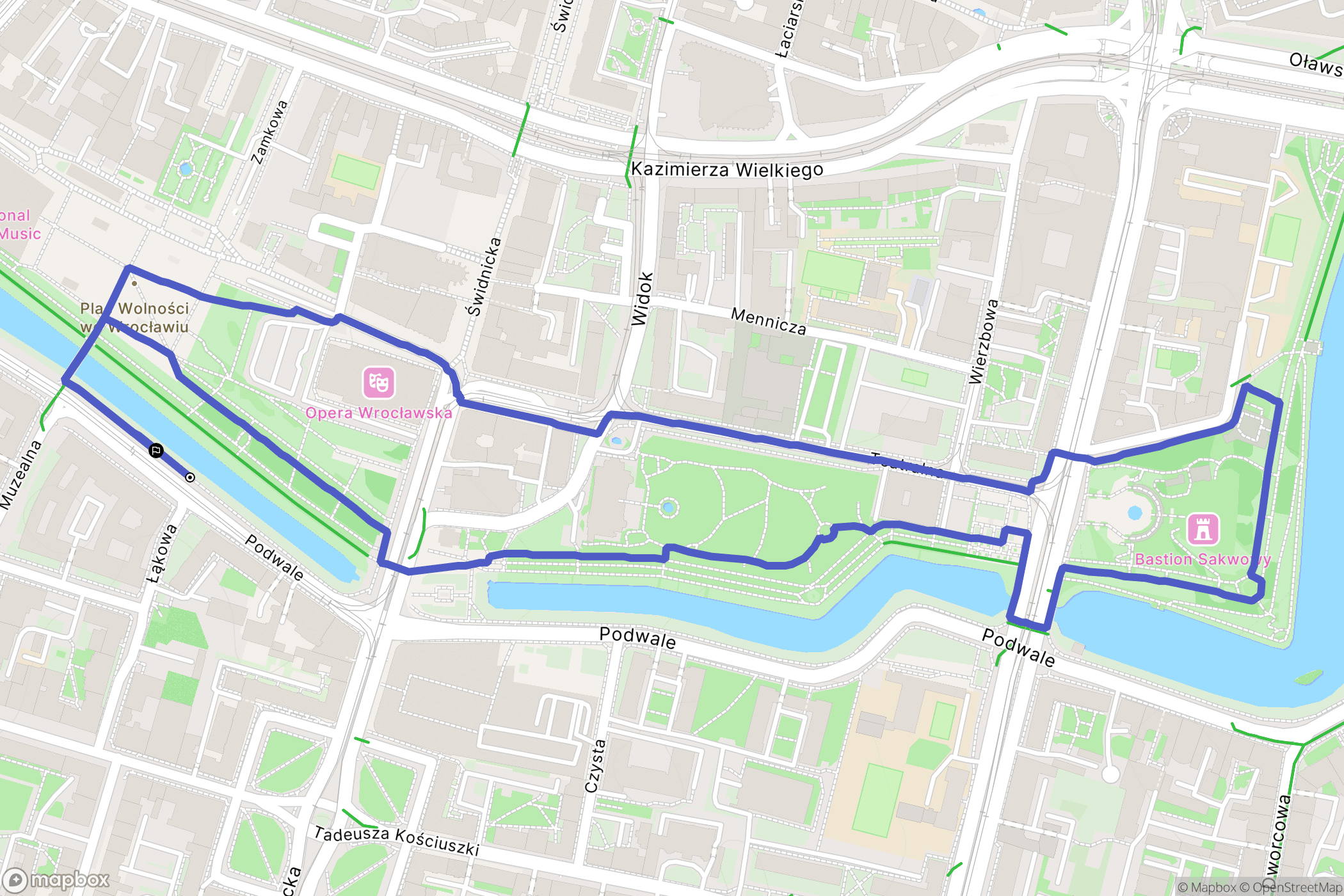 Wrocław: mapa trasy - Poland