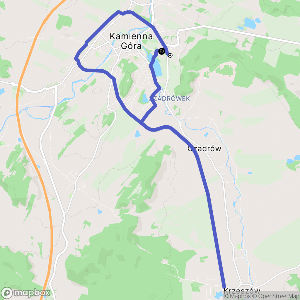 Kamienna Góra: mapa trasy - Poland