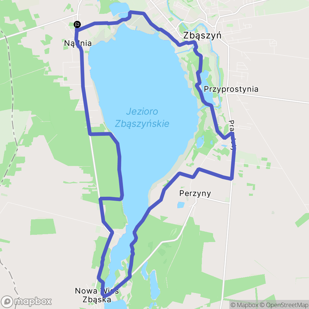 Nądnia: mapa trasy - Poland