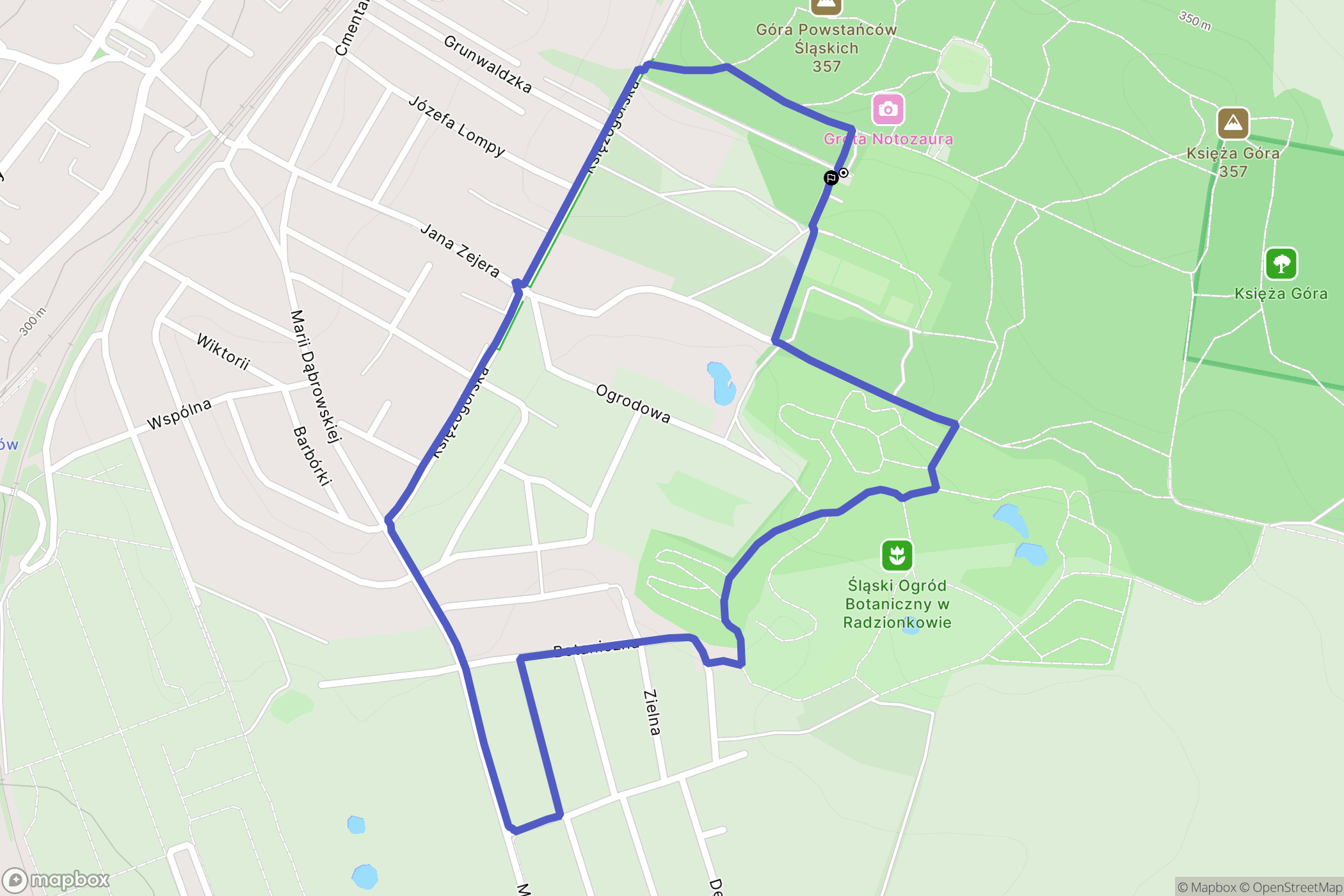 Radzionków: mapa trasy - Poland