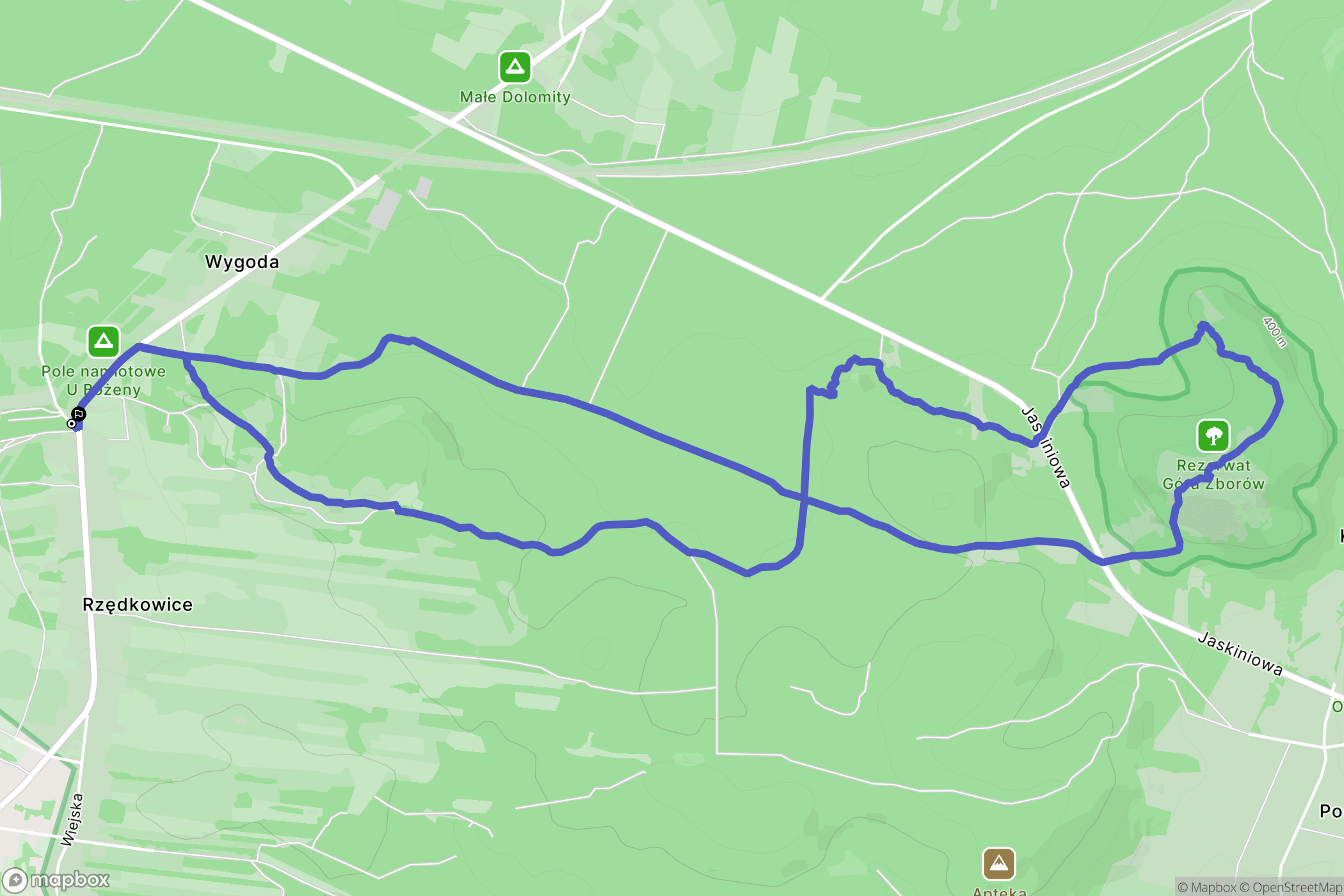 Rzędkowice: mapa trasy - Poland