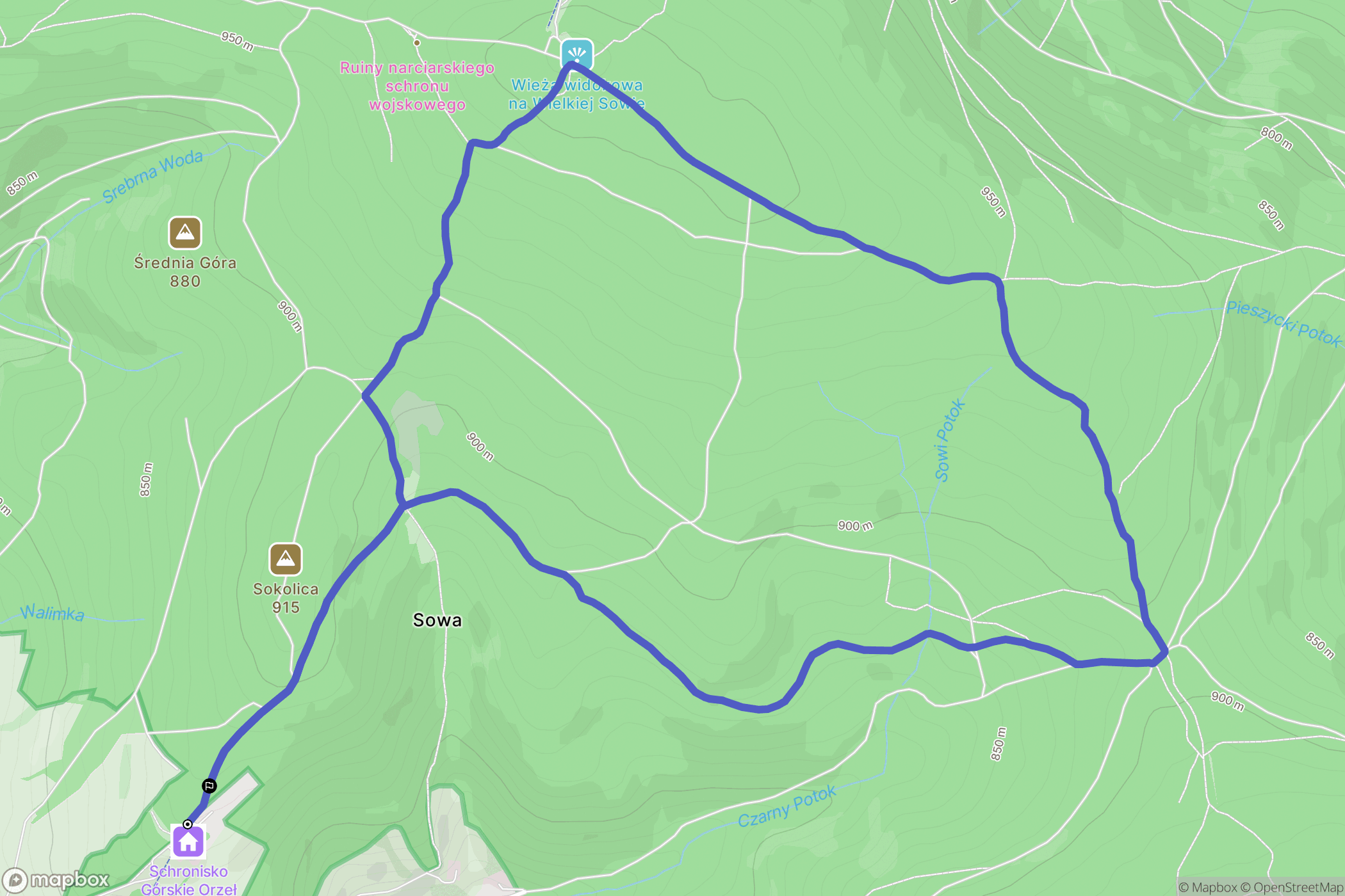 Ludwikowice Kłodzkie: mapa trasy - Poland