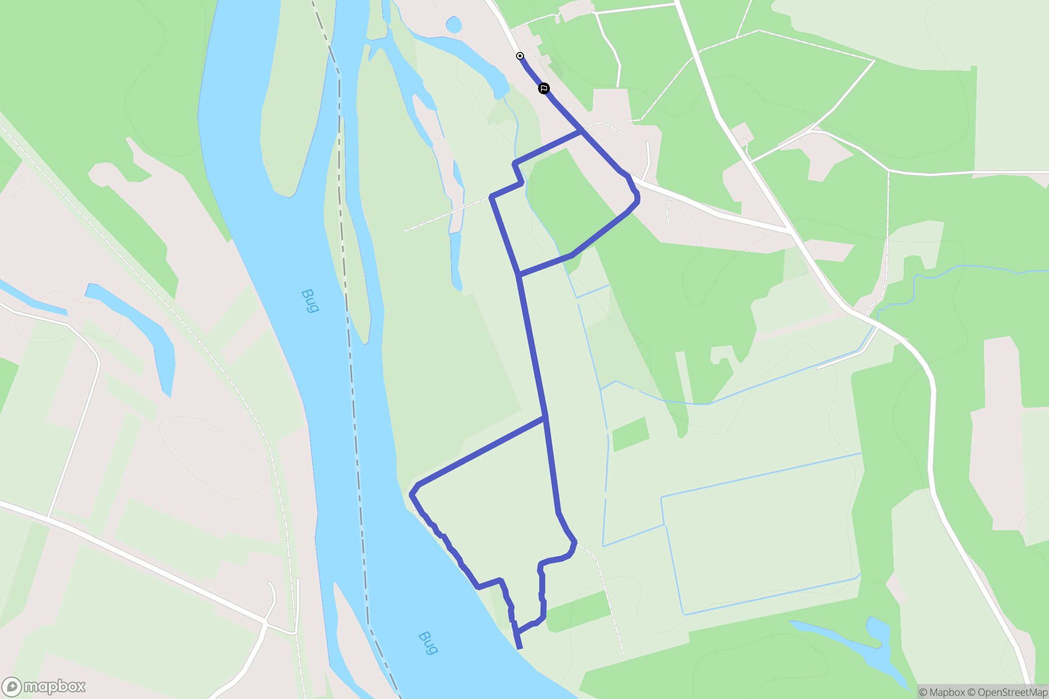 Kruzy: mapa trasy - Poland