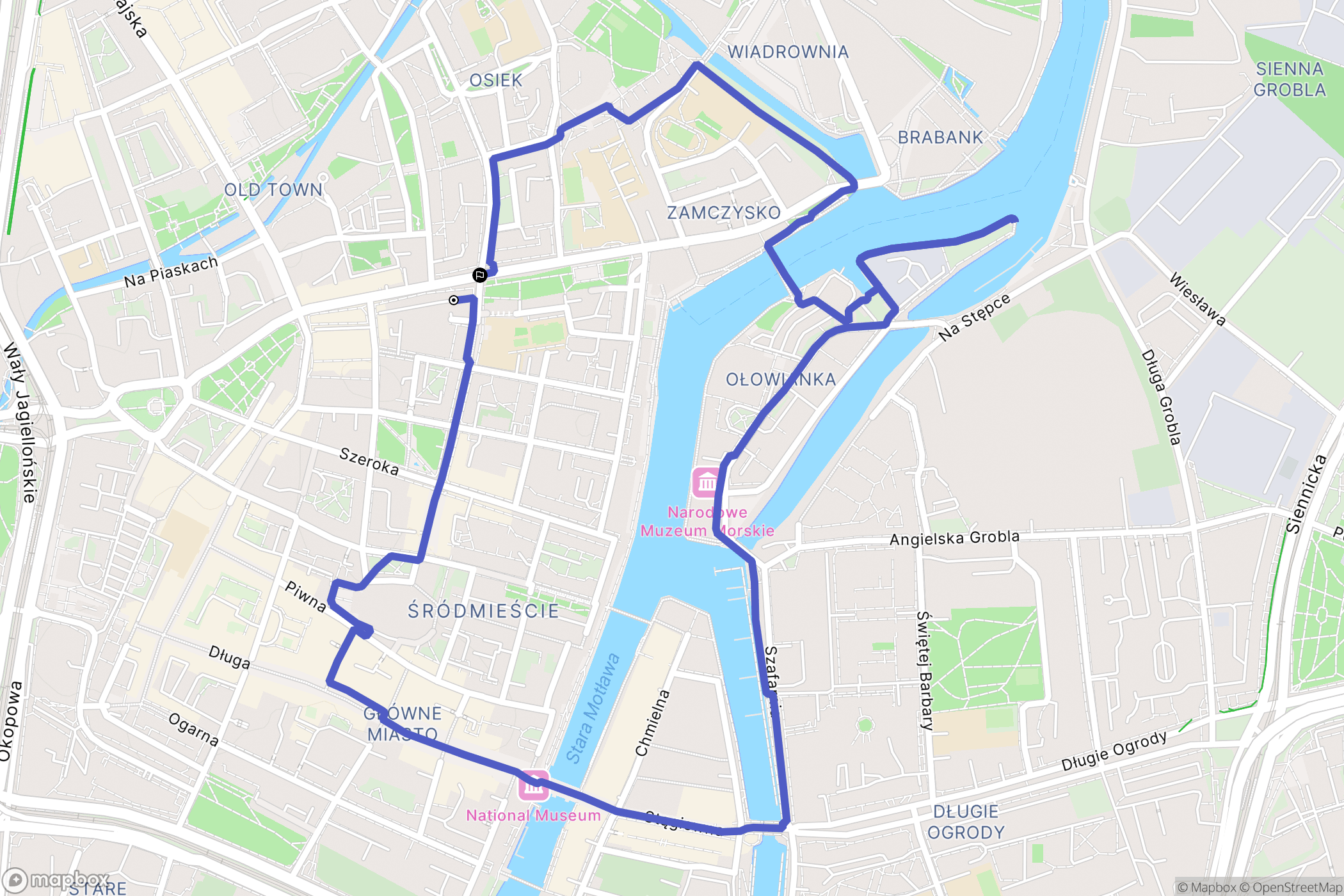 Gdańsk: mapa trasy - Poland