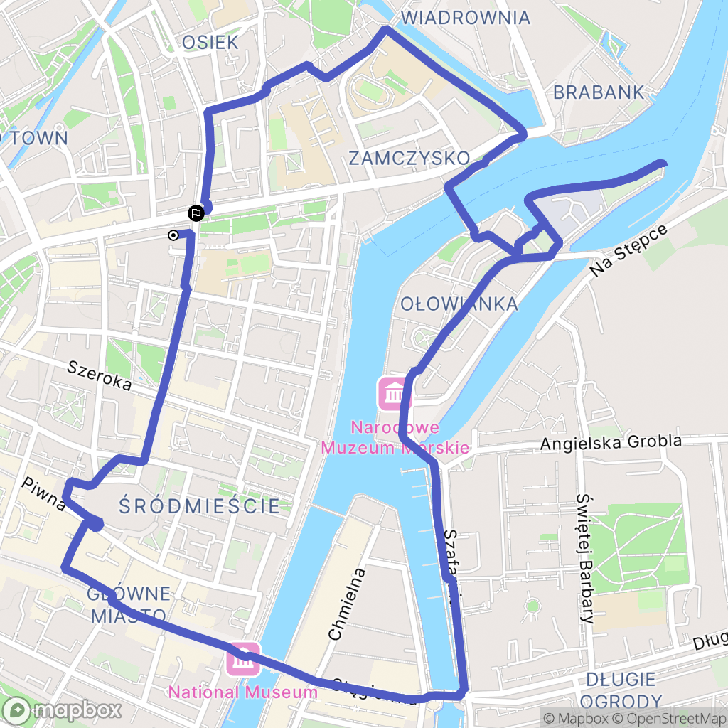 Gdańsk: mapa trasy - Poland