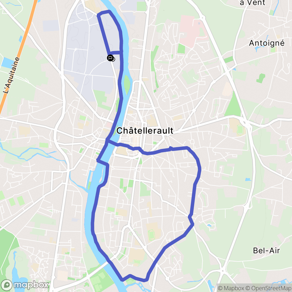 Châtellerault : carte du parcours de randonnée - France