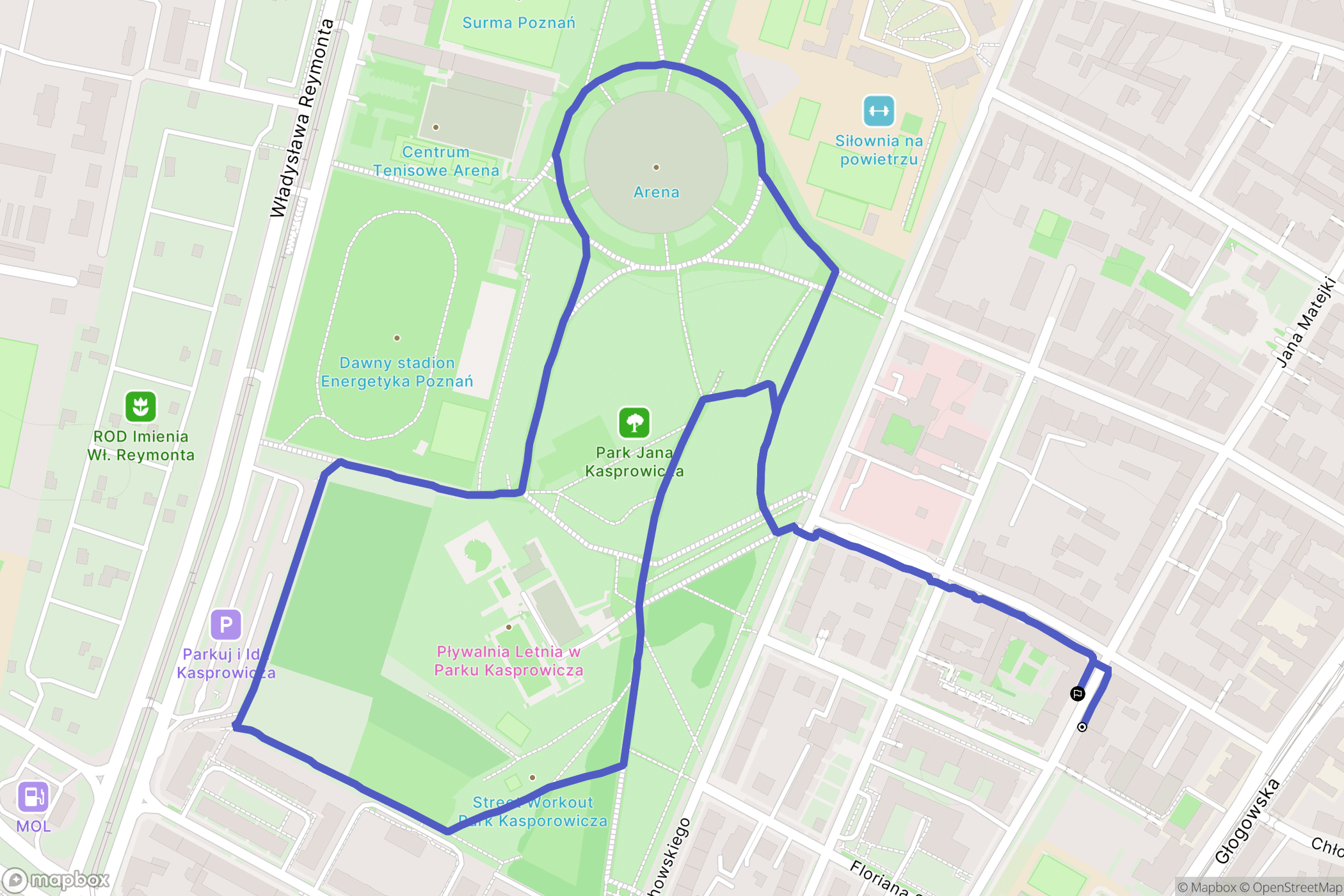 Poznań: mapa trasy - Poland