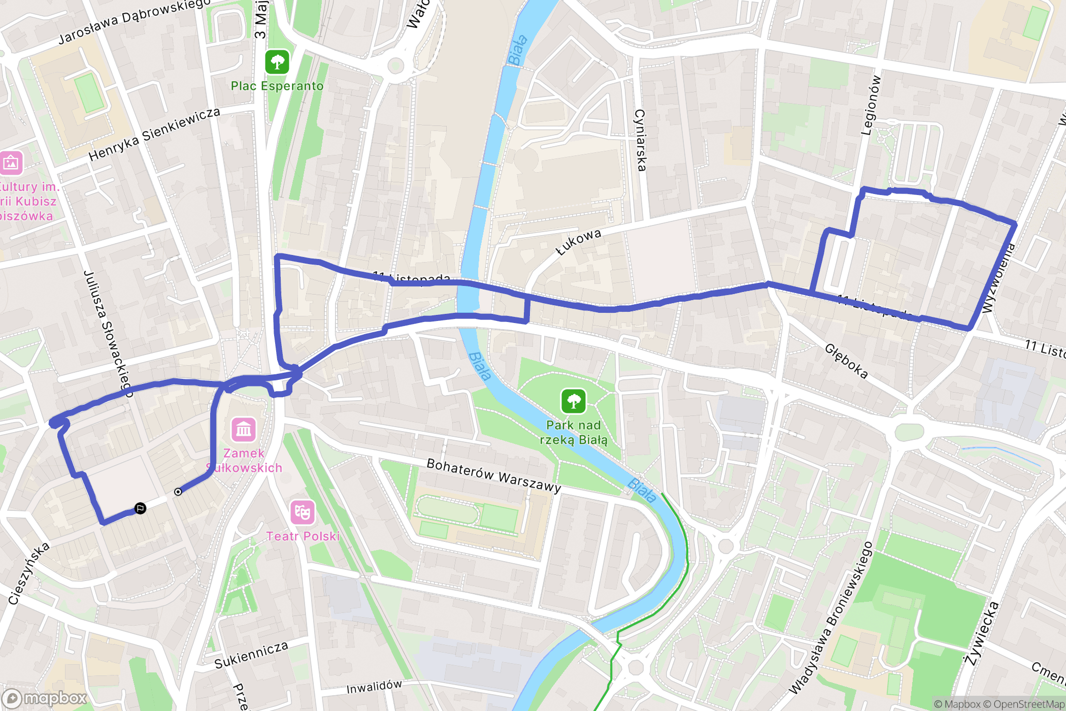 Bielsko-Biała: mapa trasy - Poland