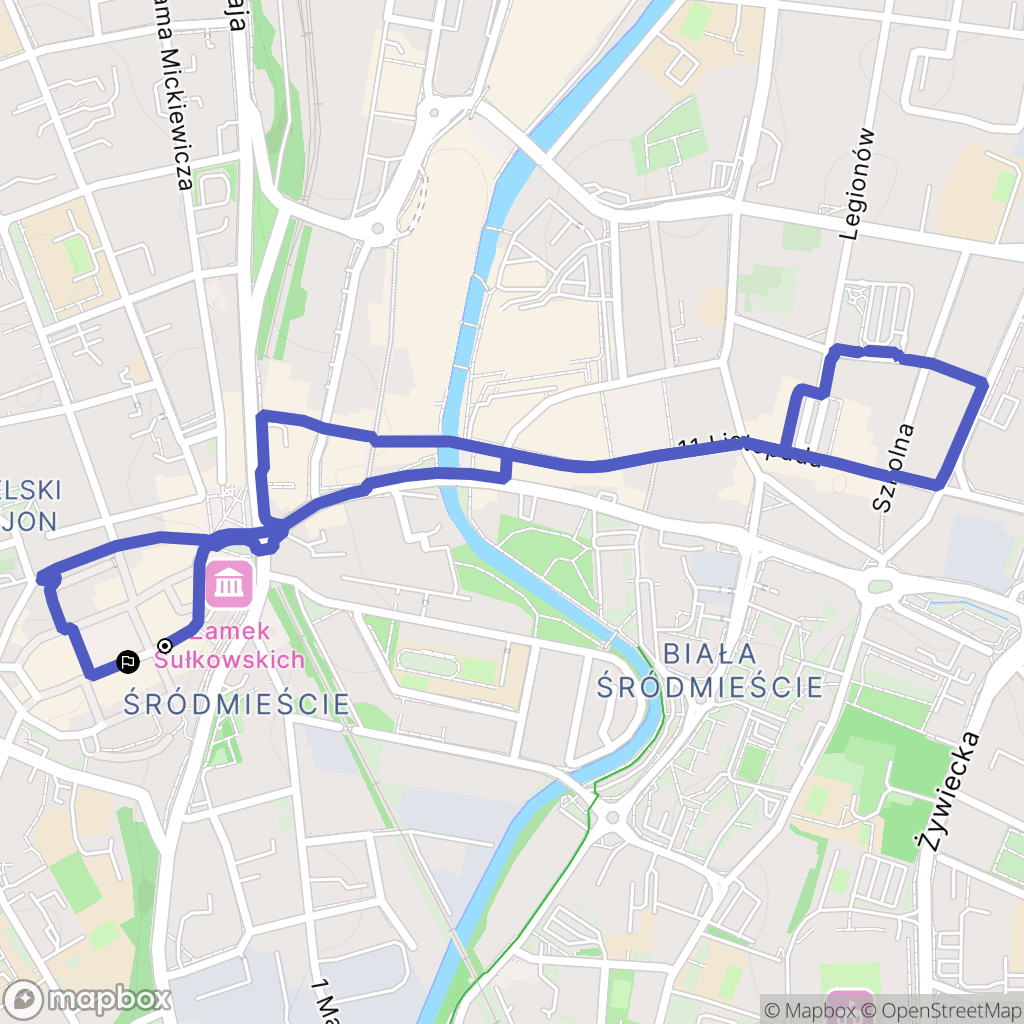 Bielsko-Biała: mapa trasy - Poland