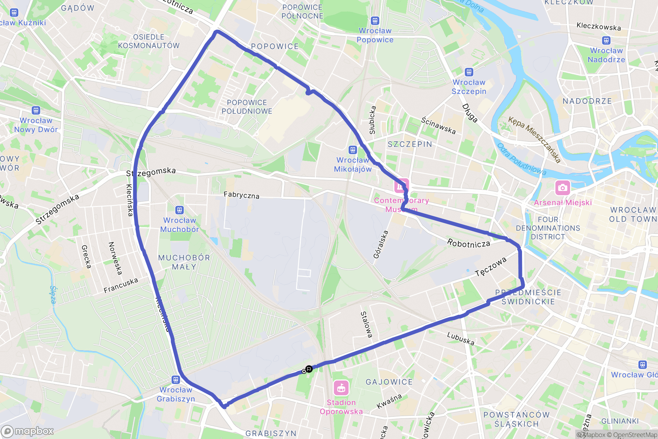 Wrocław: mapa trasy - Poland