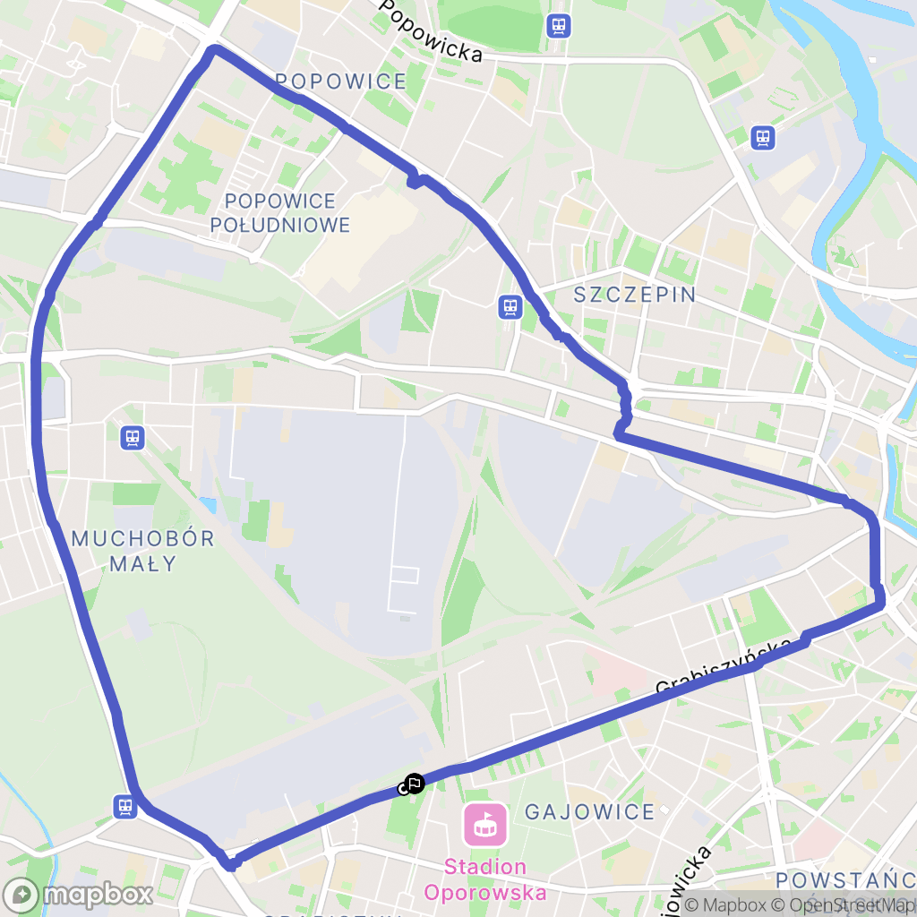Wrocław: mapa trasy - Poland
