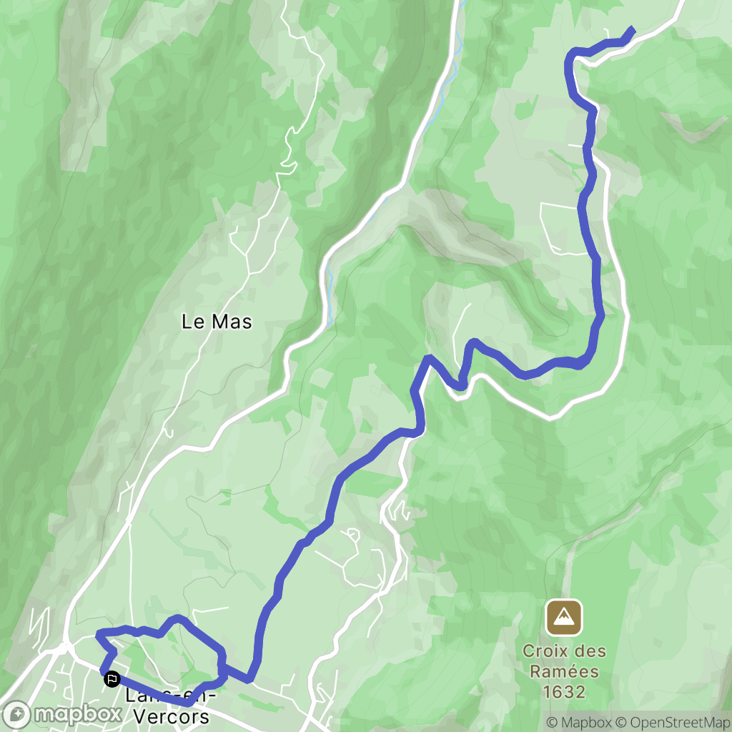 Lans-en-Vercors : carte du parcours de randonnée - France