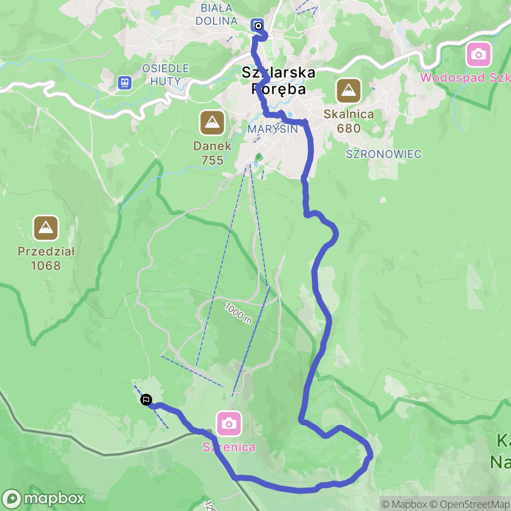 Szklarska Poręba: mapa trasy - Poland