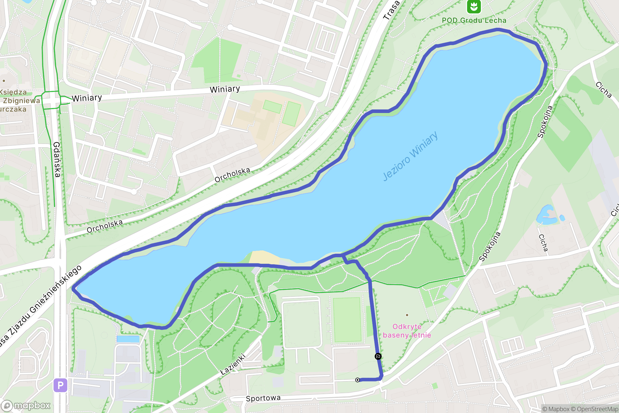 Gniezno: mapa trasy - Poland