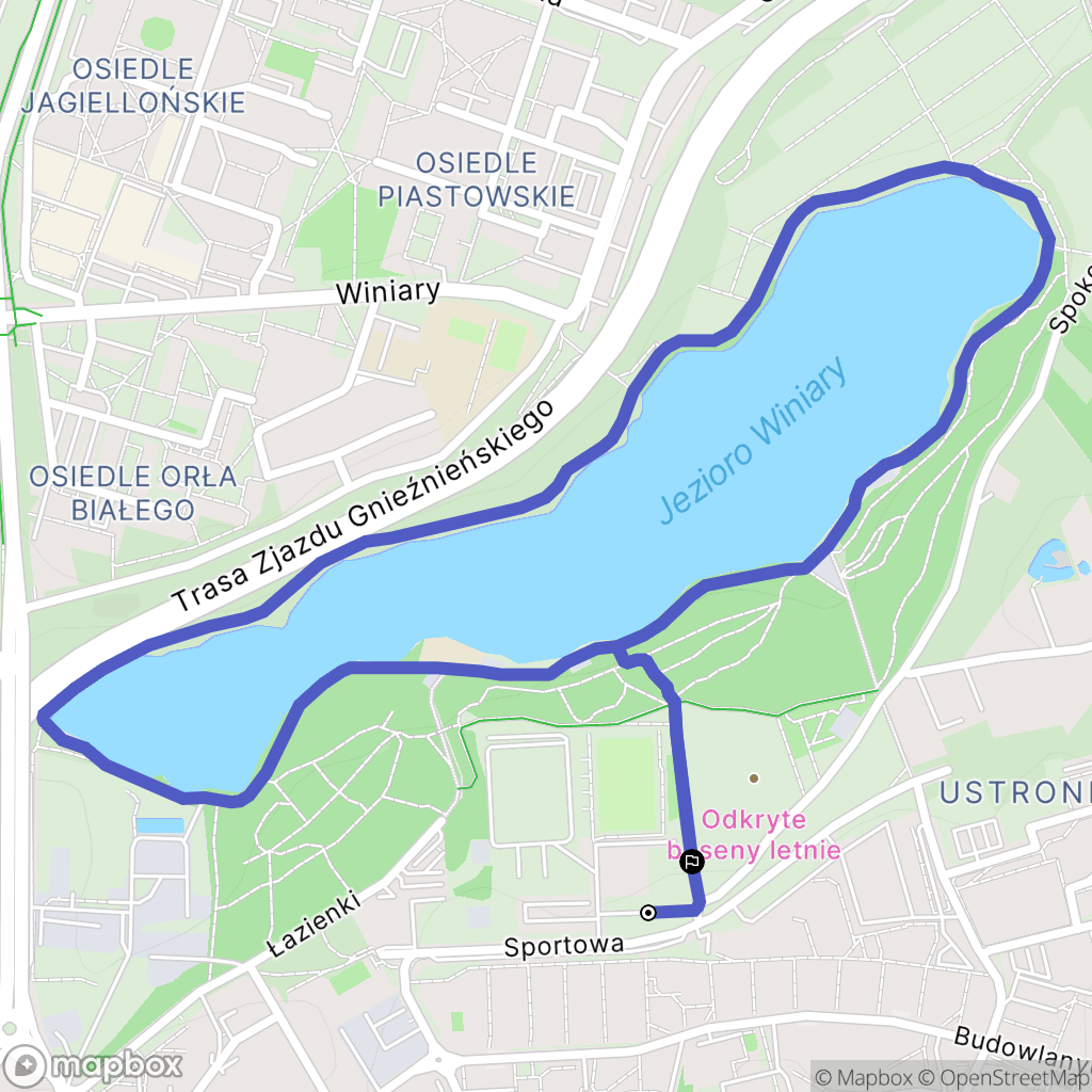 Gniezno: mapa trasy - Poland
